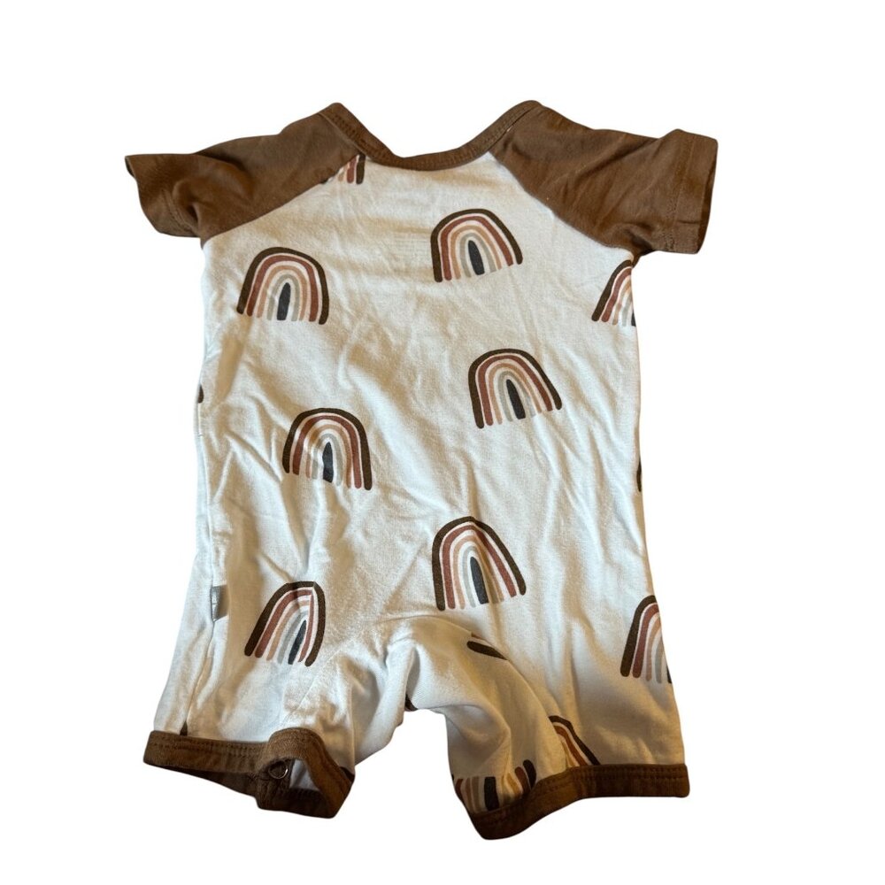 Kyte Baby 0–3M Bamboo Shorts Romper Rainbow Print - Picture 2 of 4